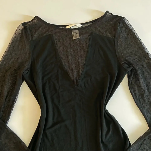 h&m long sleeve mesh polka dot top - Picture 2 of 13